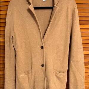 J Crew Women’s Cardigan Jacket Size Medium Sweater, Tan,  Buttons, Pockets